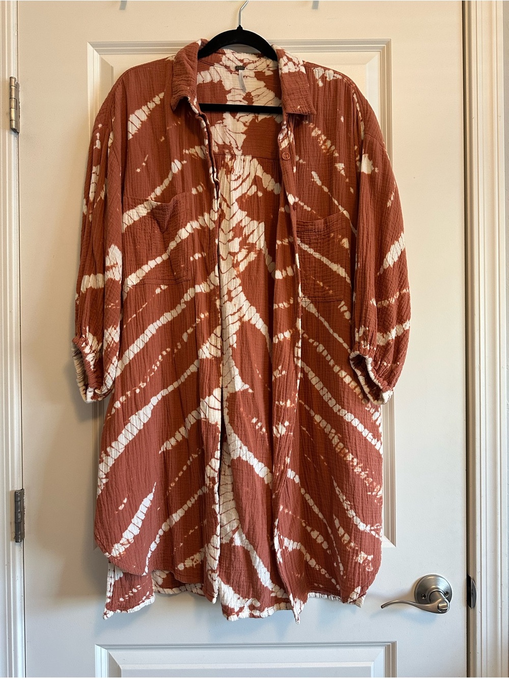 Young Fabulous and Broke shirt dress sand dollar cotton gauze tie dye